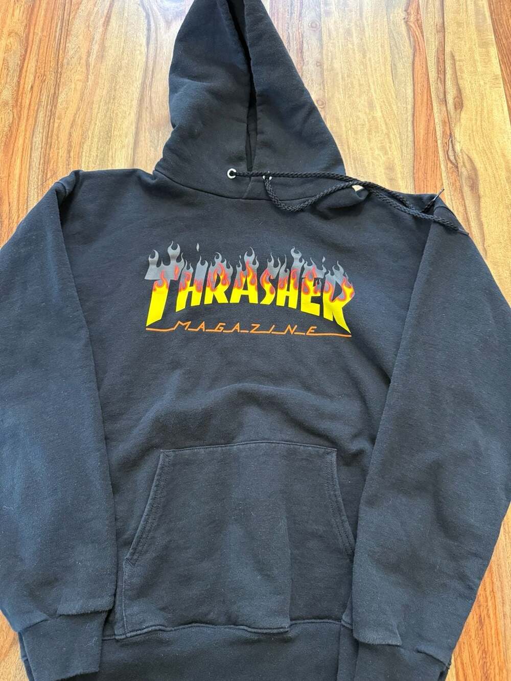 Thrasher Magazine Flame Logo Pullover Hoodie Black